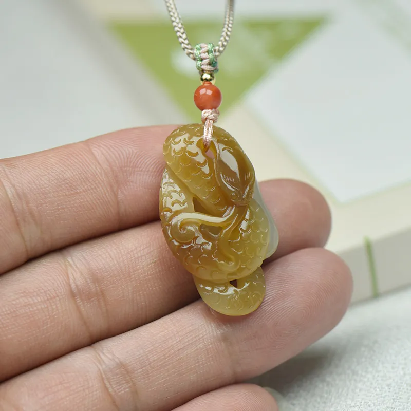 KUNYUYAO Hetian Jade Pendants White Jade Unisex-58