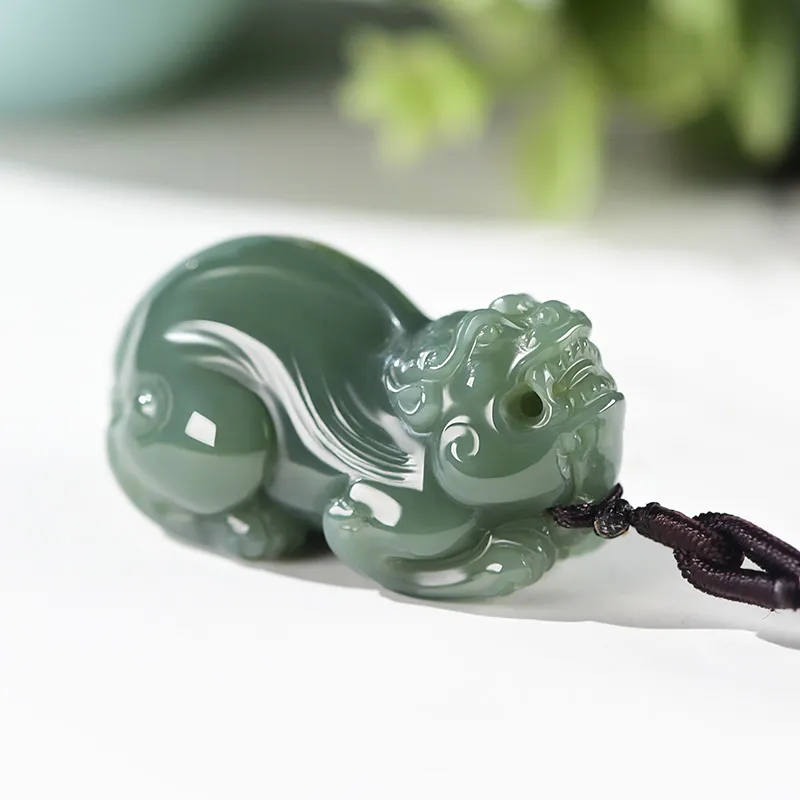KUNYUYAO Hetian Jade Pendants Green Jade Unisex-1