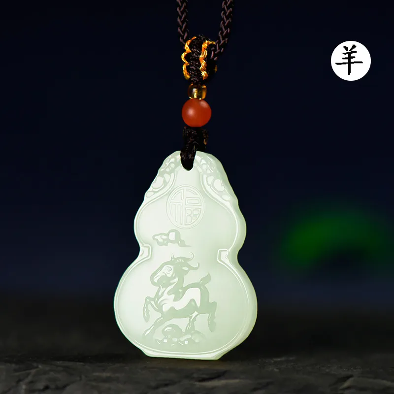 KUNYUYAO Hetian Jade Pendants White Jade Unisex-49
