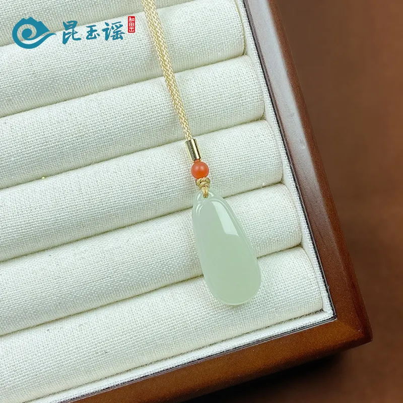 KUNYUYAO Hetian Jade Pendants White Jade Unisex-1