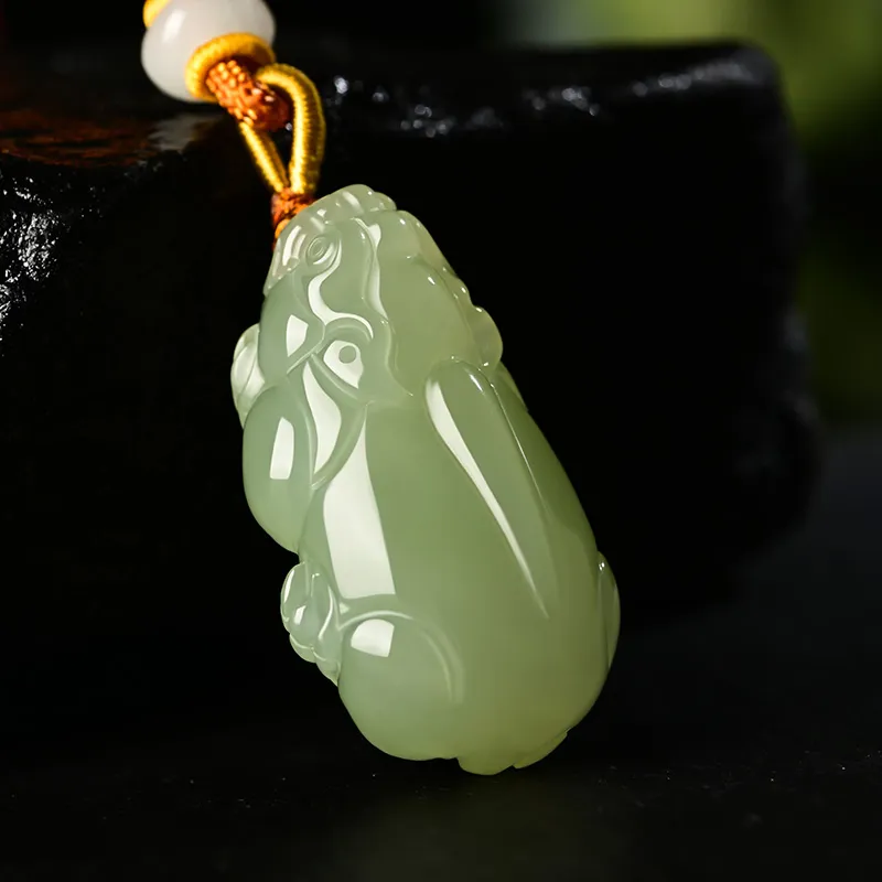 KUNYUYAO Hetian Jade Pendants Green Jade Unisex-6