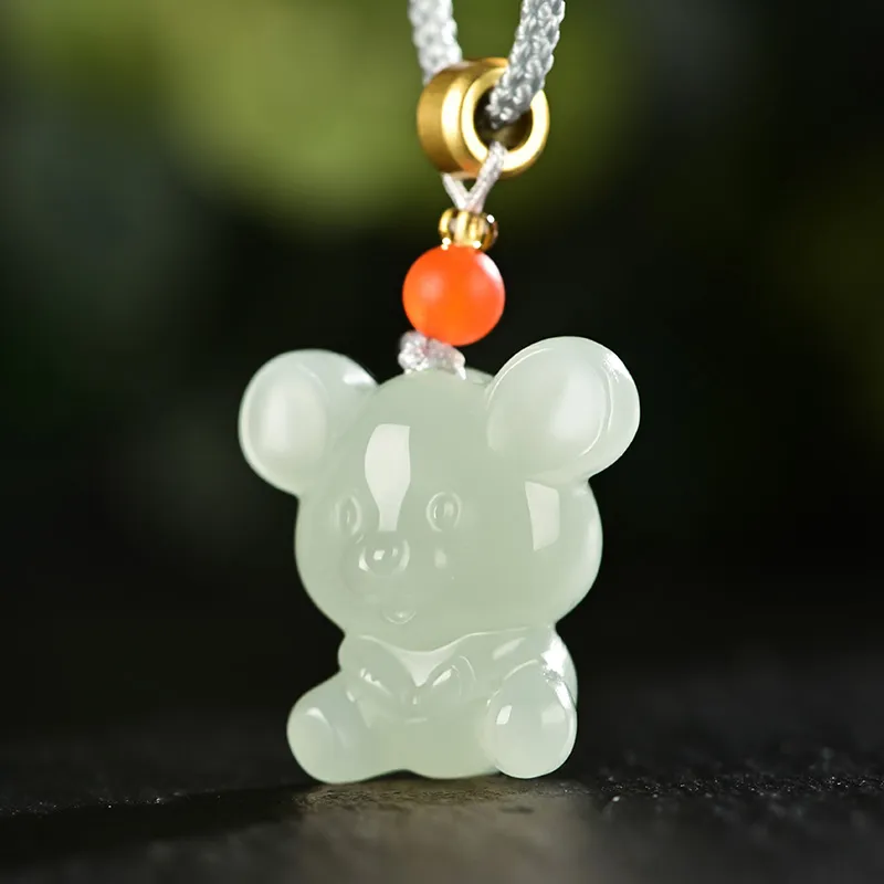 KUNYUYAO Hetian Jade Pendants White Jade/Pale Greenish White Jade Unisex-32