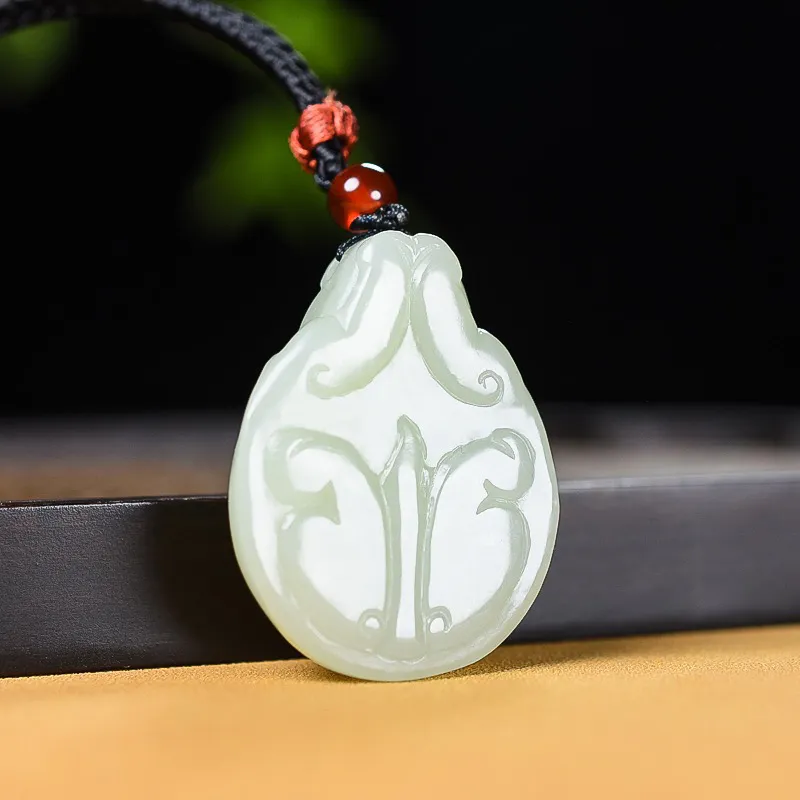 KUNYUYAO Hetian Jade Pendants White Jade Unisex-13