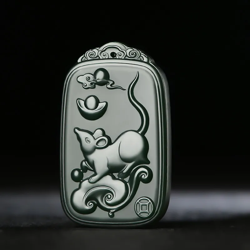 KUNYUYAO Hetian Jade Pendants Green Jade Unisex-2