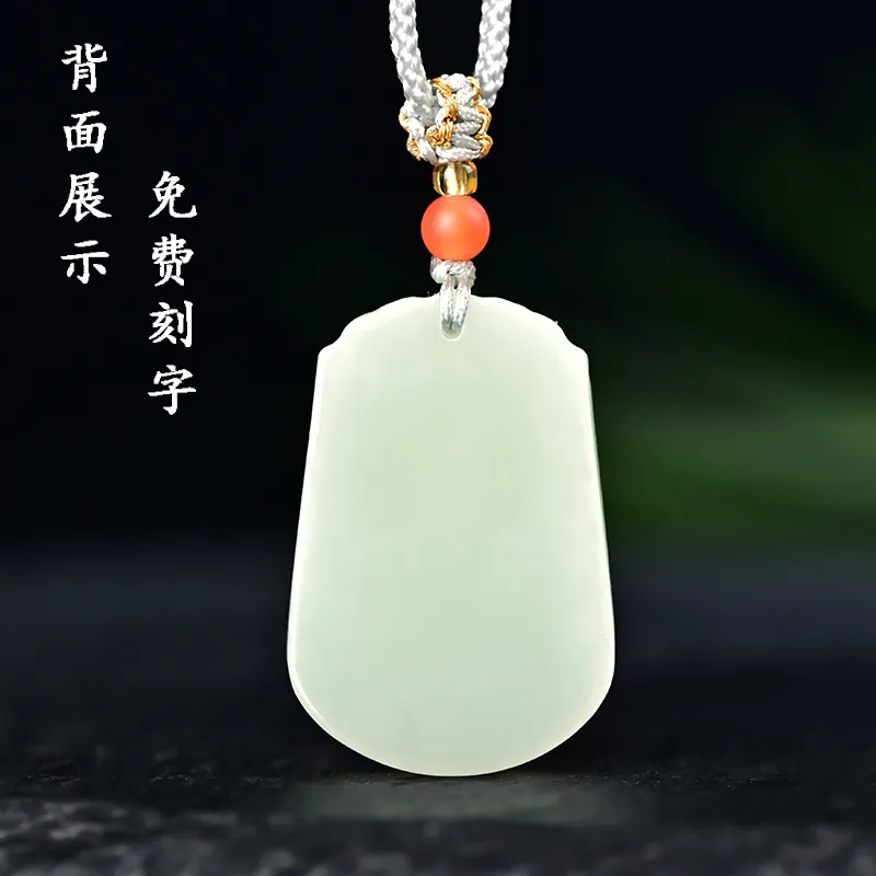 KUNYUYAO Hetian Jade Pendants Pale Greenish White Jade Unisex-99