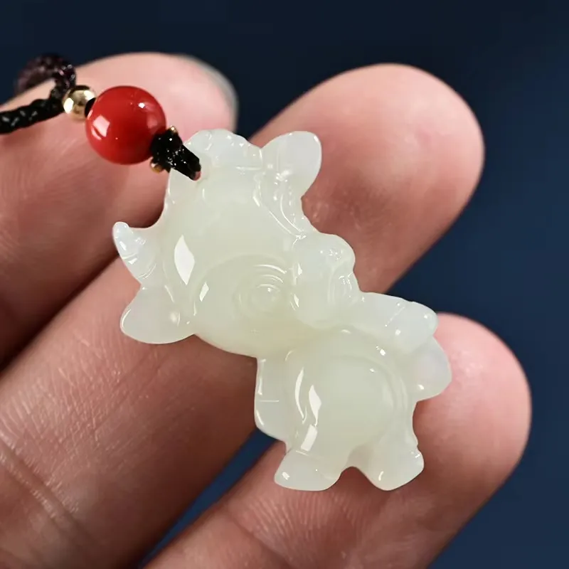 KUNYUYAO Hetian Jade Pendants White Jade Unisex-8