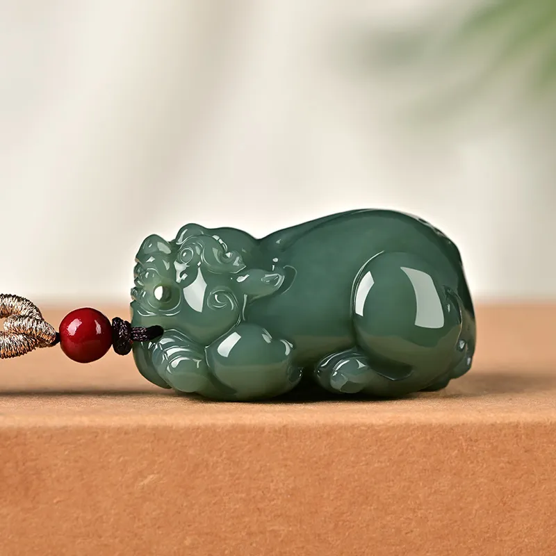 KUNYUYAO Hetian Jade Pendants Green Jade Unisex-20