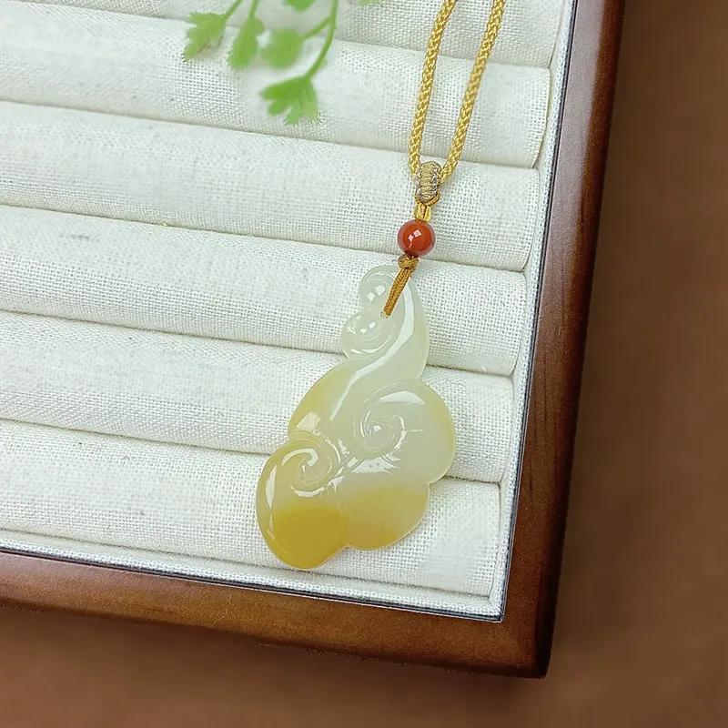 KUNYUYAO Hetian Jade Pendants White Jade Unisex-27
