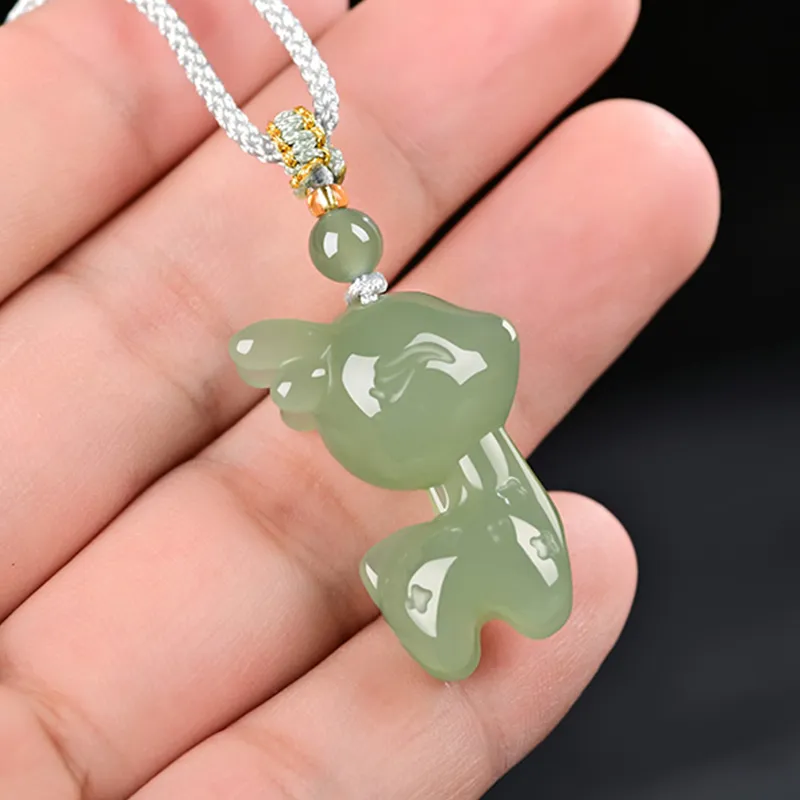 KUNYUYAO Hetian Jade Pendants White Jade Unisex-2