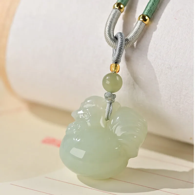 KUNYUYAO Hetian Jade Pendants White Jade Unisex-19