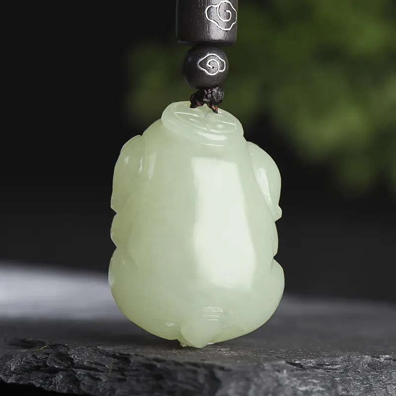 KUNYUYAO Hetian Jade Pendants Pale Greenish White Jade Unisex-5