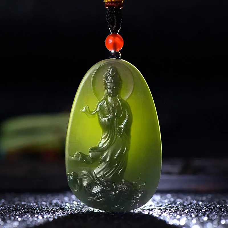 KUNYUYAO Hetian Jade Pendants White Jade/Pale Greenish White Jade Unisex-11