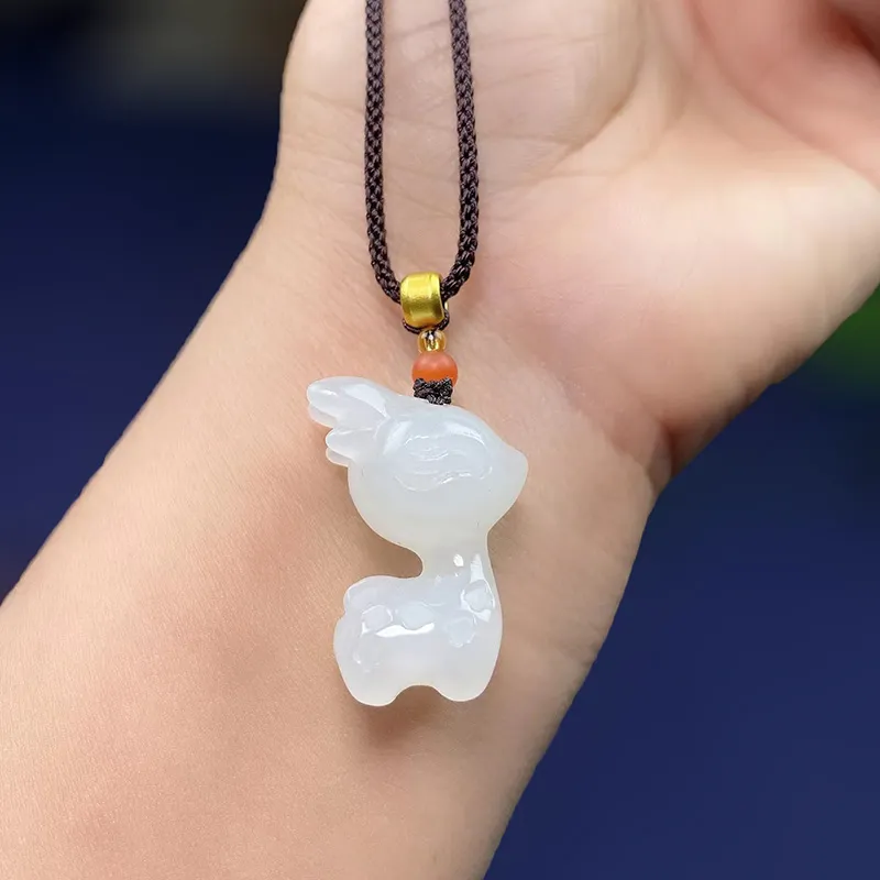 KUNYUYAO Hetian Jade Pendants White Jade Unisex-21