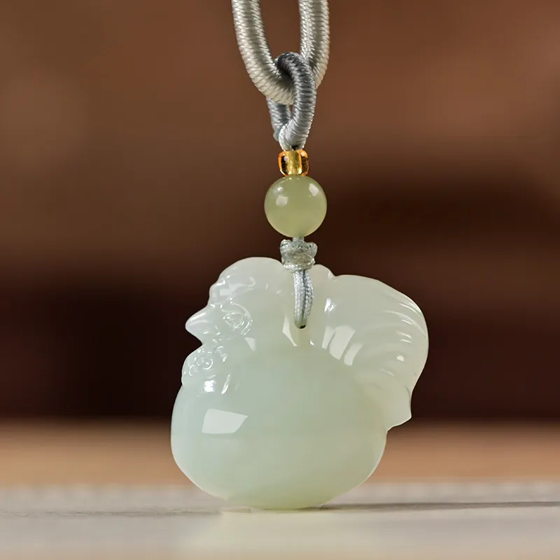 KUNYUYAO Hetian Jade Pendants White Jade Unisex-20