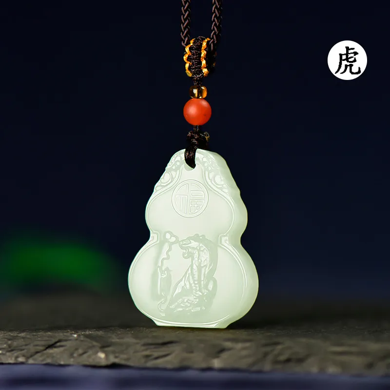 KUNYUYAO Hetian Jade Pendants White Jade Unisex-18