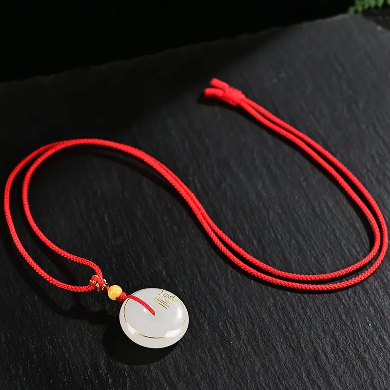 KUNYUYAO Hetian Jade Pendants White Jade Unisex-5