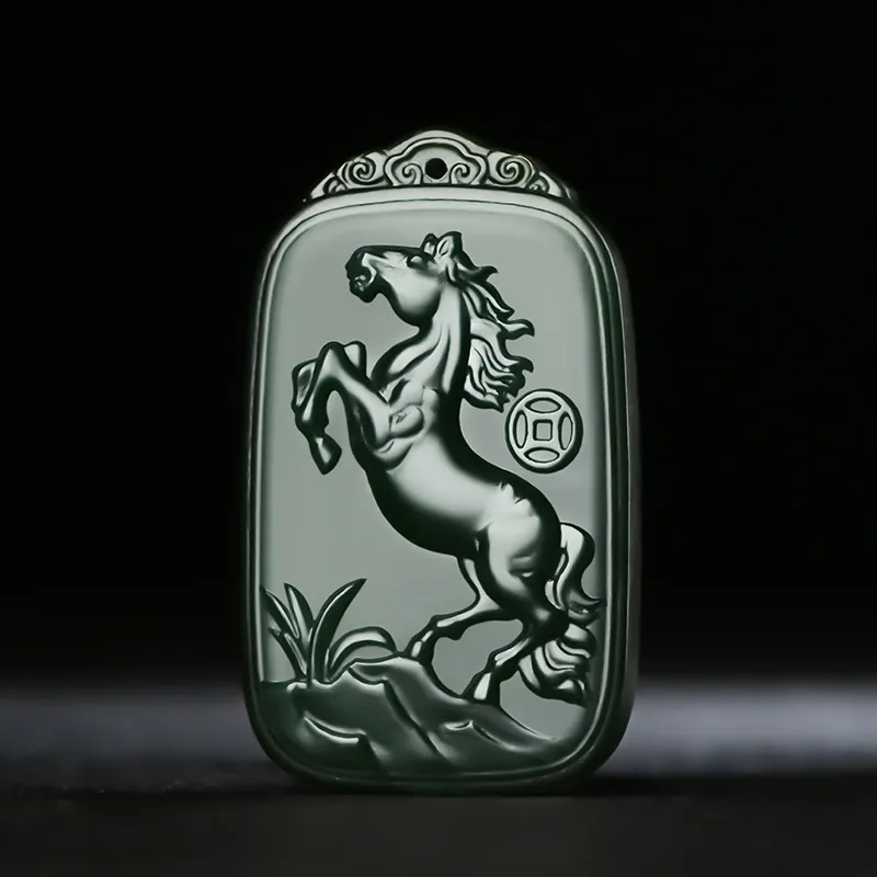 KUNYUYAO Hetian Jade Pendants Green Jade Unisex-20