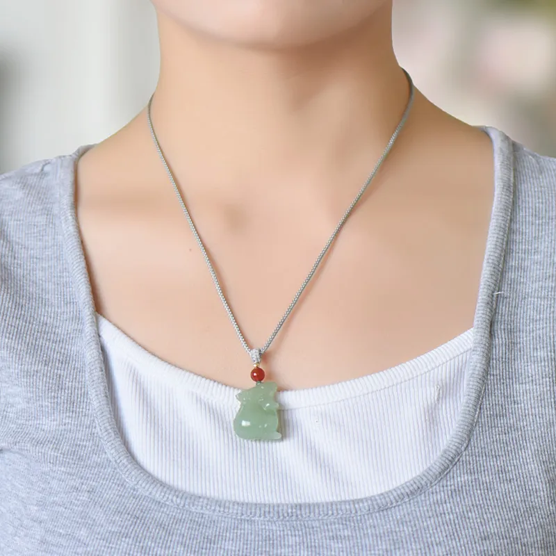 KUNYUYAO Hetian Jade Pendants White Jade/Pale Greenish White Jade Unisex-9