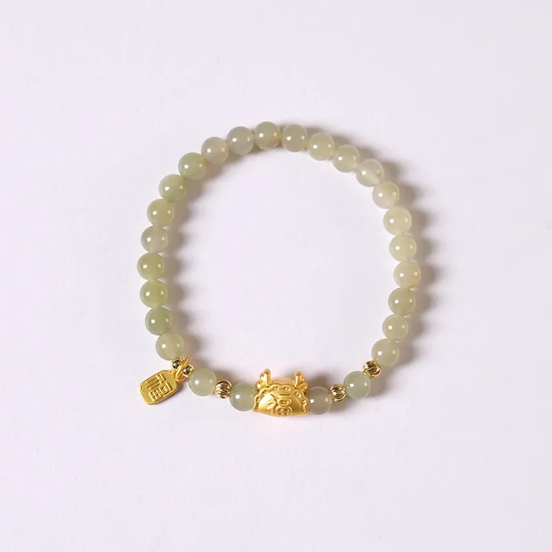 SHUZHUO Hetian Jade Bracelets Pale Greenish White Jade Unisex-1