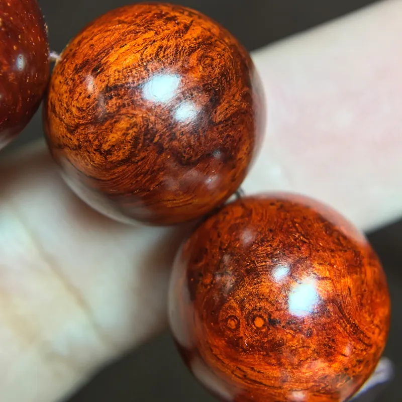 SHUZHUO Indian Small leaved Red Sandalwood Bracelets Unisex-4
