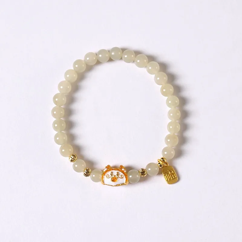 SHUZHUO Hetian Jade Bracelets Pale Greenish White Jade Unisex-4