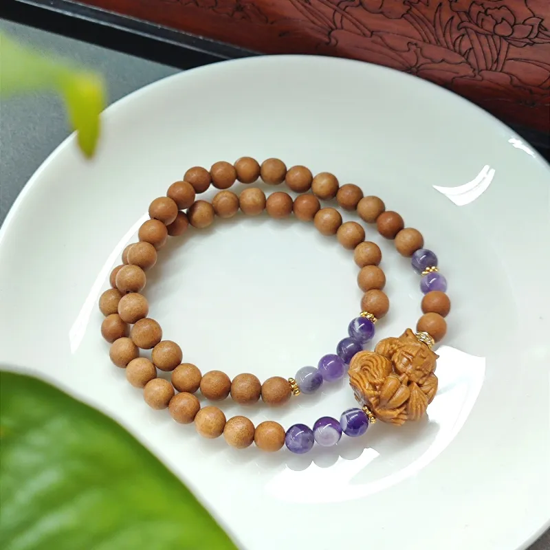 SHUZHUO Barbie Sandalwood Bracelets Unisex-2