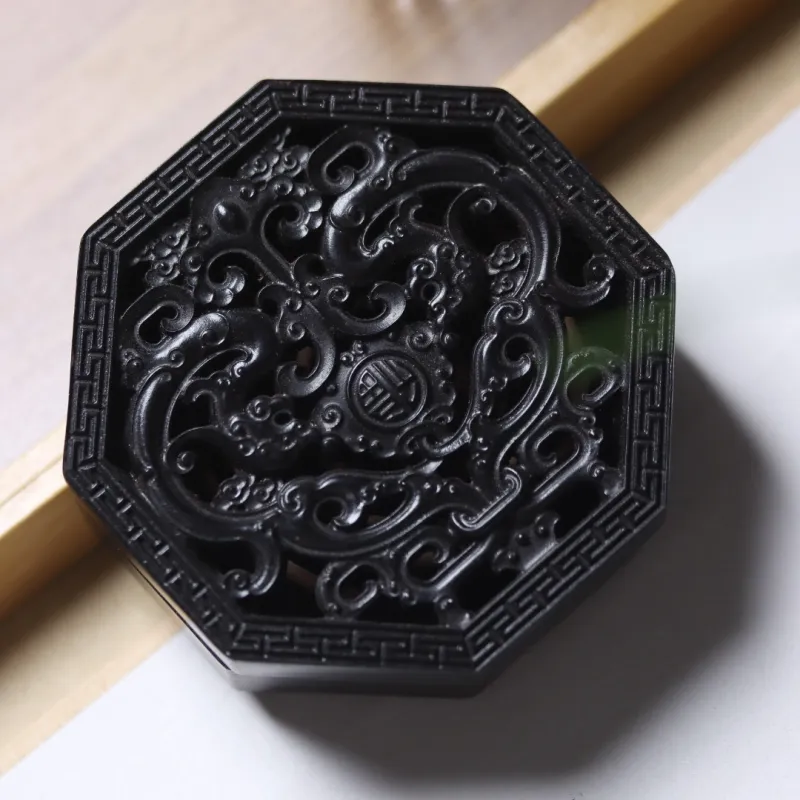 SHUZHUO African Blackwood Octagonal Incense Box Unisex-4