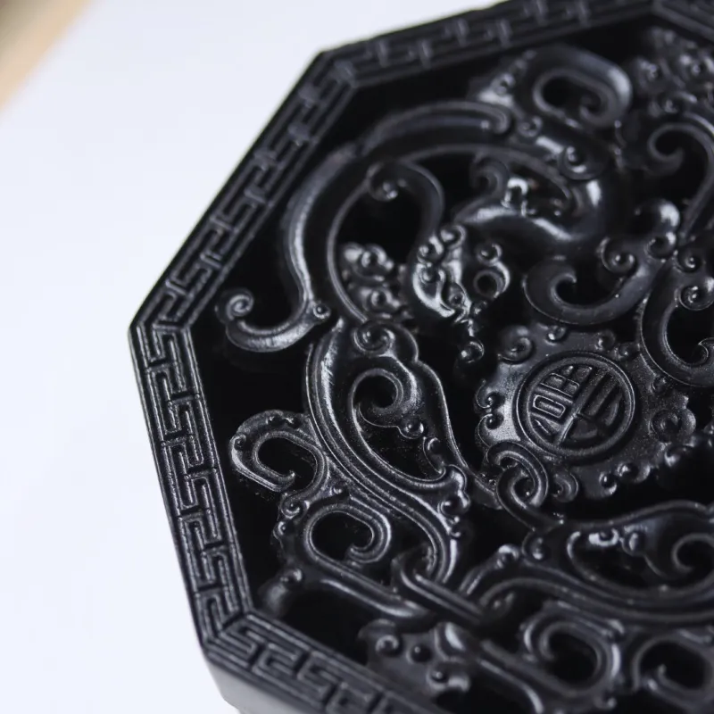 SHUZHUO African Blackwood Octagonal Incense Box Unisex-5