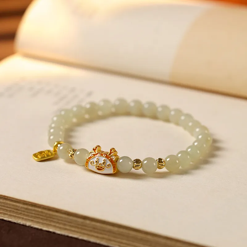 SHUZHUO Hetian Jade Bracelets Pale Greenish White Jade Unisex-5
