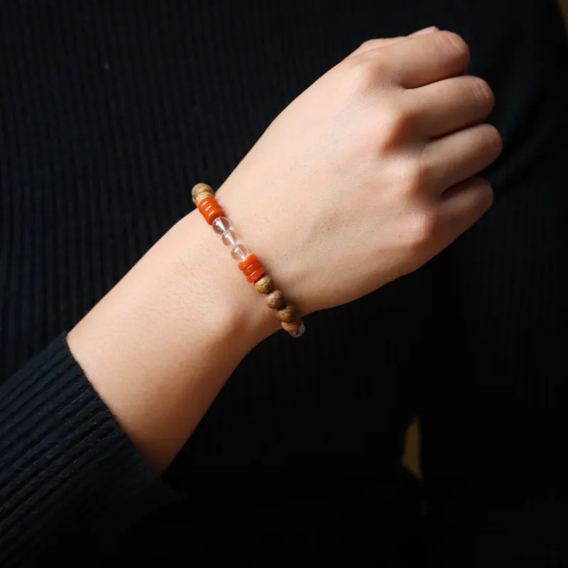 SHUZHUO Green Kyara Textile Beaded Bracelet Unisex-4