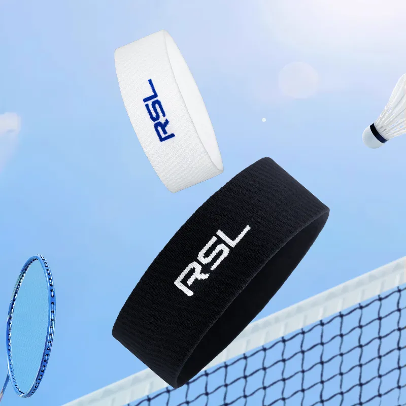 RSL Sweatbands Elastic Moisture Wicking White Polyamide Unisex-5