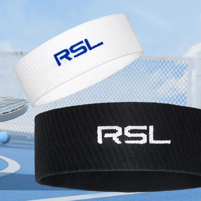 RSL Sweatbands Elastic Moisture Wicking White Polyamide Unisex-4
