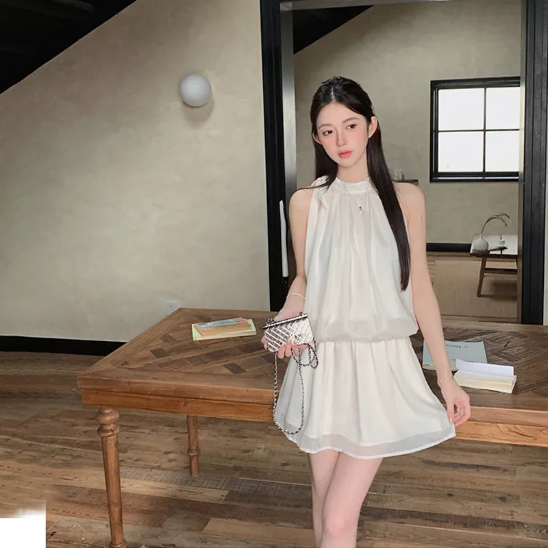SISC Sleeveless Dresses Women's Apricot-3