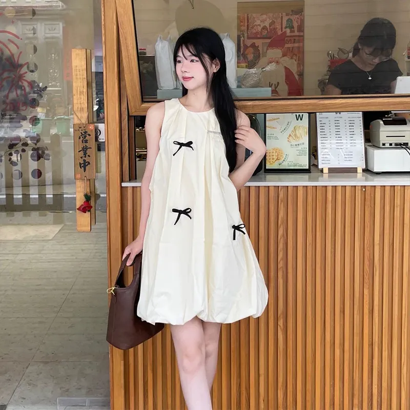 SISC Sleeveless Dresses Women's Yellow-4