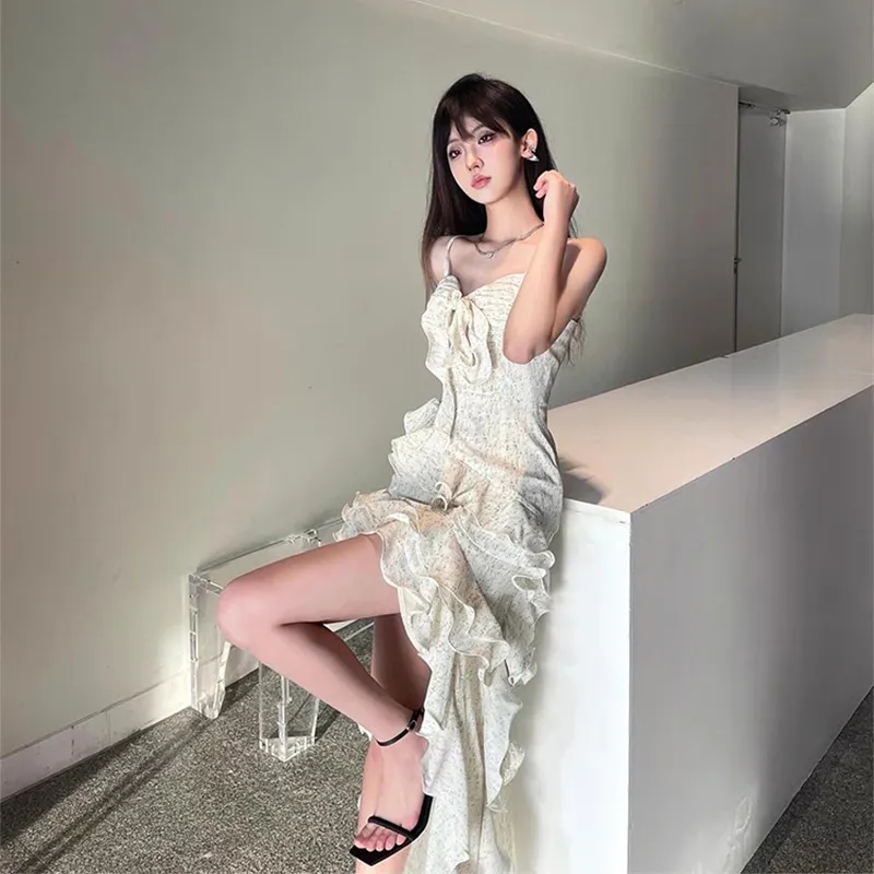 SISC Slip Dresses Women's White-2