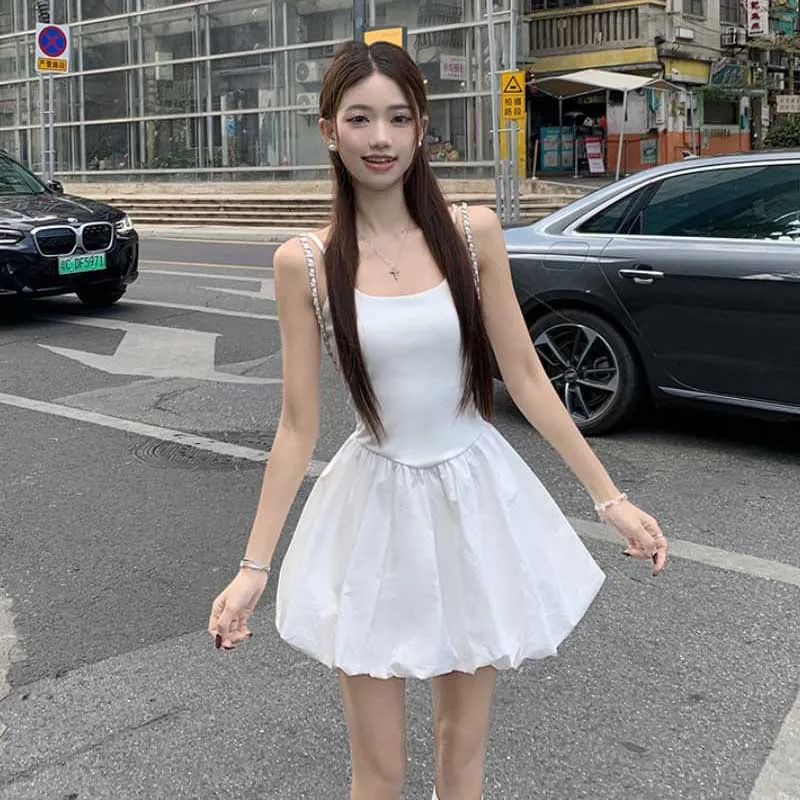 SISC Slip Dresses Women's White-2