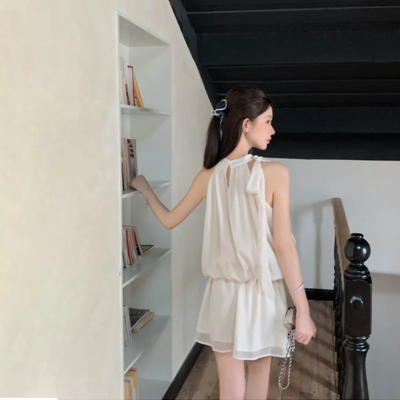 SISC Sleeveless Dresses Women's Apricot-6