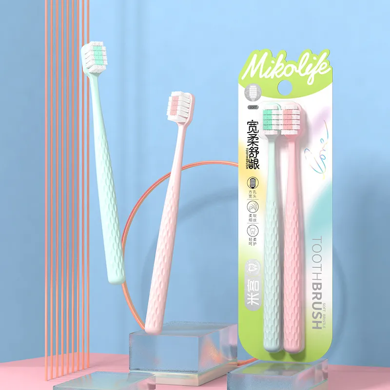 MIKEMEIZHUANG Adults Soft Hair Wide Head Double-Sided Toothbrushes Oral Cleaning And Gum Protection-4