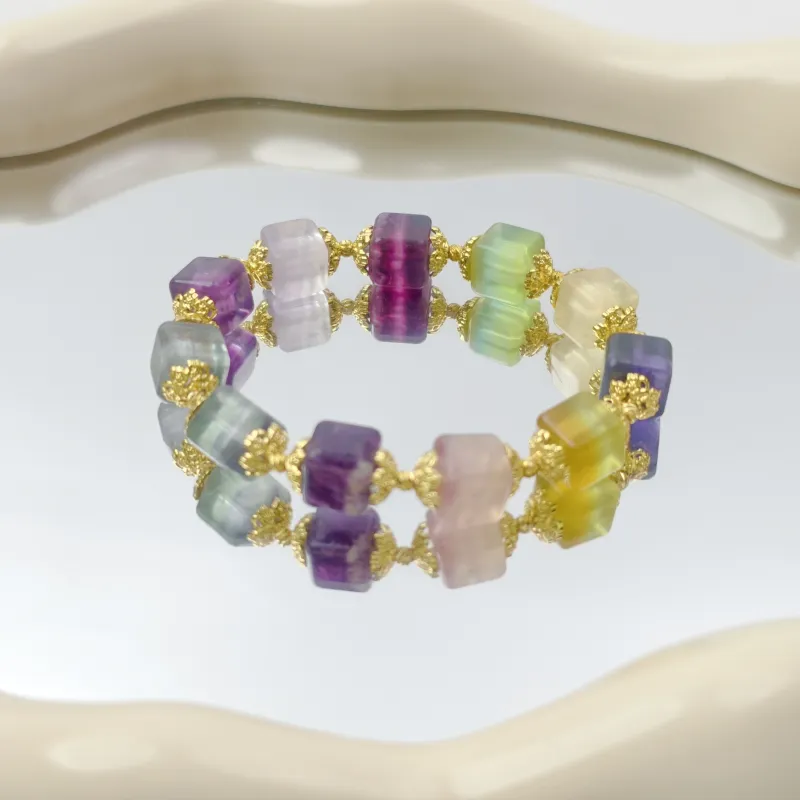 HONGQIAO Fluorite Bracelets Unisex-2