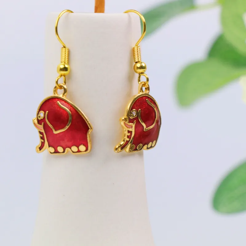 HONGQIAO Alloy Enamel Earrings Women's-1