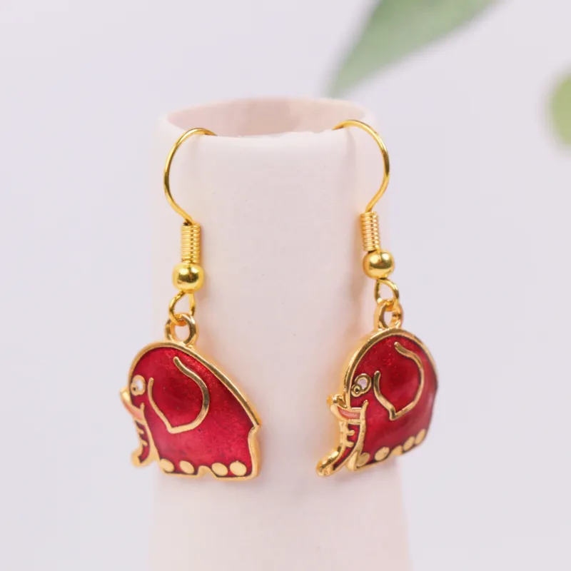 HONGQIAO Alloy Enamel Earrings Women's-4