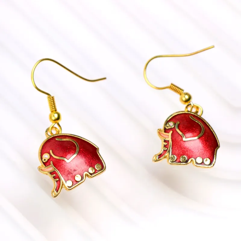 HONGQIAO Alloy Enamel Earrings Women's-2