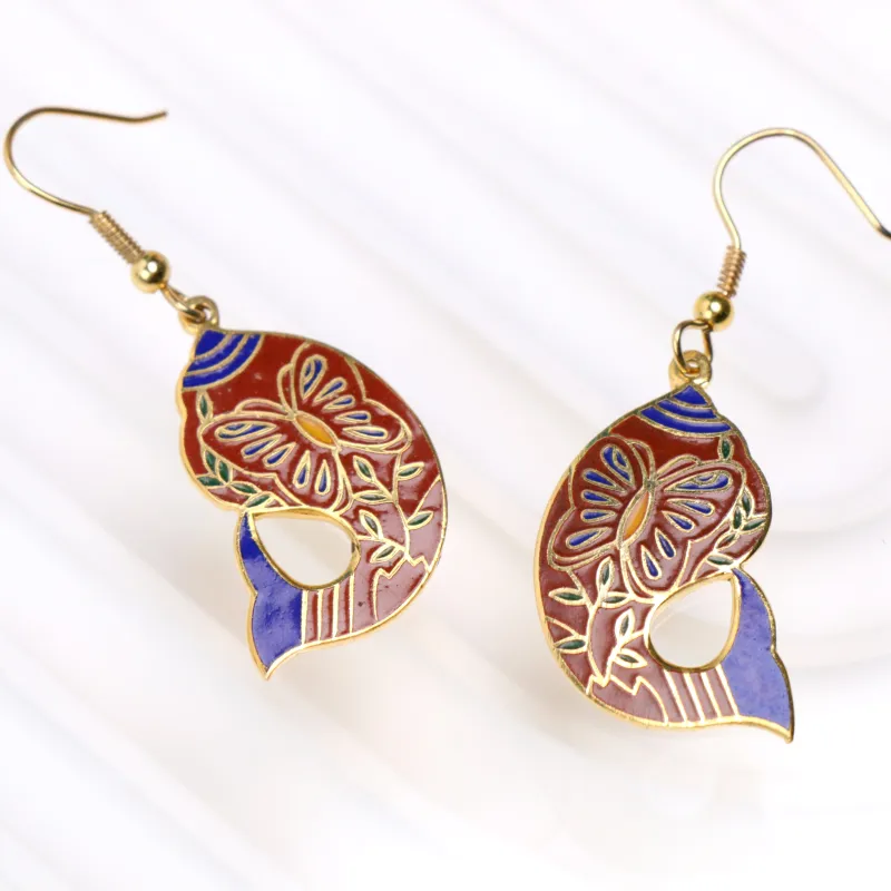 HONGQIAO Enamel Earrings Women's-2