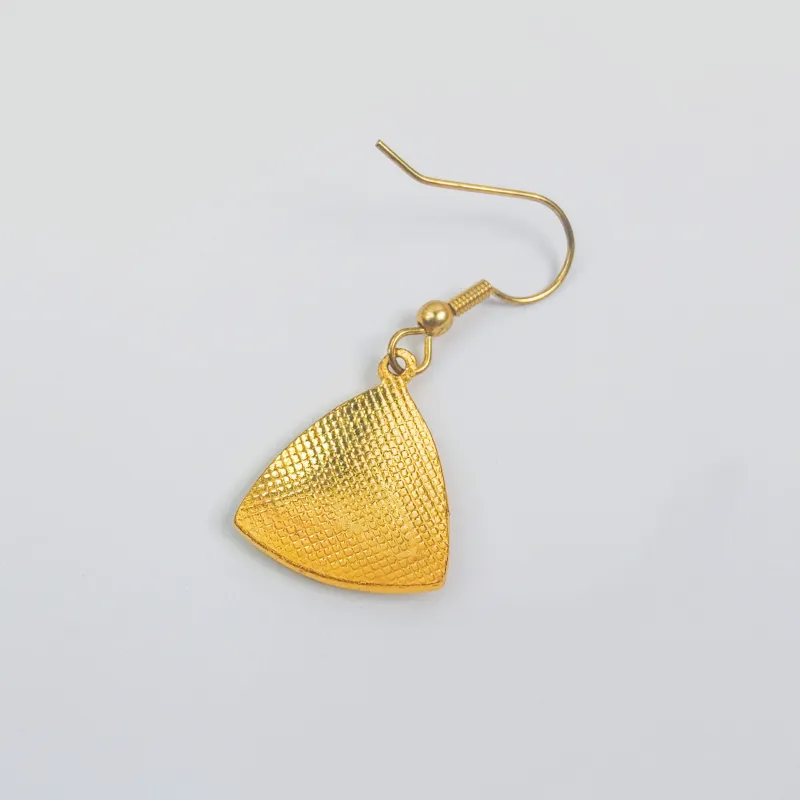 HONGQIAO Blue Layered Texture Enamel Earrings Women's-3