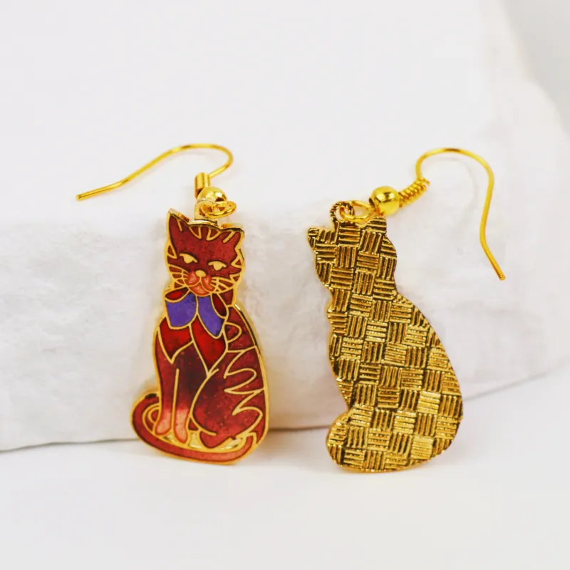 HONGQIAO Enamel Earrings Women's-8