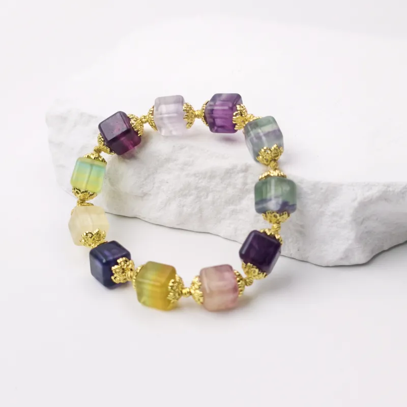 HONGQIAO Fluorite Bracelets Unisex-3