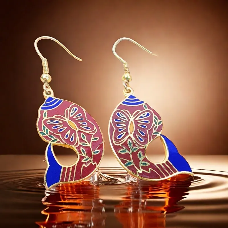 HONGQIAO Enamel Earrings Women's-1