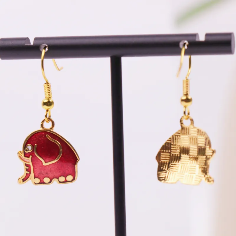 HONGQIAO Alloy Enamel Earrings Women's-3
