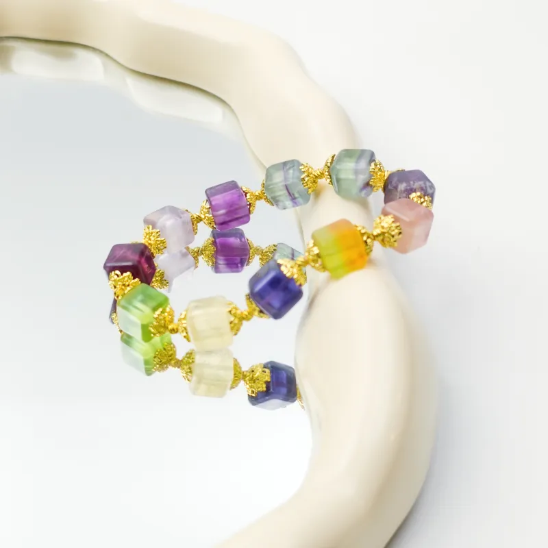 HONGQIAO Fluorite Bracelets Unisex-1