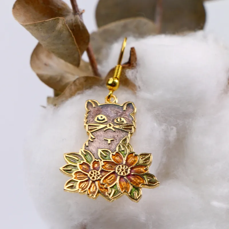 HONGQIAO Enamel Earrings Women's-1